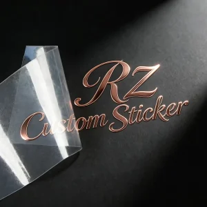 Custom Gold or Silver Metal Letter Logo Labels with Transfer Film, 3D Printed UV