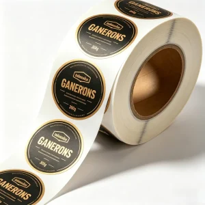 Custom Holographic Gold Foil Vinyl Roll Labels Self-Adhesive Stickers for Food Jars Cosmetics and Beverages Oil-Proof