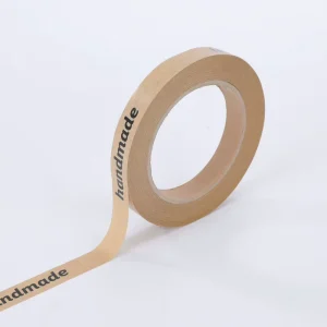 Custom LOGO Acrylic Self adhesive Printed Waterproof Kraft Paper Tape Adhesive Sticker Single Sided for Bag Sealing Takeaway Use