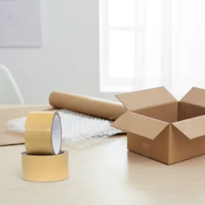 Custom Logo Low Noise Hot Melt Waterproof Single Sided Brown Kraft Tape 48mm for Box Sealing