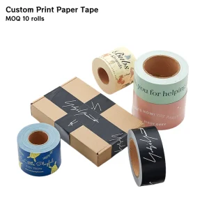 Custom Logo Printed Kraft Paper Carton Sealing Tape for E-Commerce Shipping