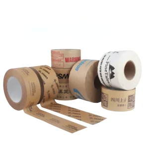 Custom Logo Printed Self-Adhesive Kraft Paper Tape with Acrylic Adhesive for Carton Sealing