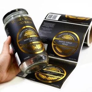 Custom Logo Transparent Gold Foil Labels for Honey Bee Jars and Bottles Adhesive Waterproof Packaging Stickers