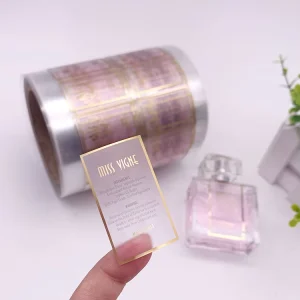 Custom Logo Transparent PVC Adhesive Labels Self Adhesive Clear Sticker Roll for Beverages & Candles Model Sticker Sheet