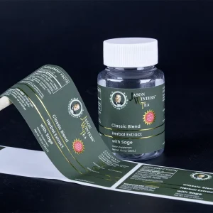 Custom Packaging Adhesive Waterproof Printing Product Bottle Gold Foil Label Roll Chemical Vinyl Labels Stickers