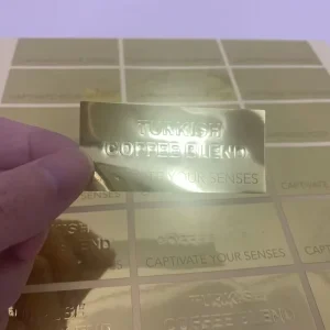 Custom Printed Gold Sealing Logo Stickers Embossed Textured Rectangle Label Glossy Waterproof for Skin Care and Toothpaste