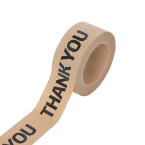 Custom Printed Logo Brown Gummed Reinforced Pressure Sensitive Acrylic Waterproof Carton Sealing Kraft Paper Tape