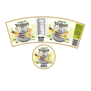 Custom Printed Waterproof Self-Adhesive Vinyl Sticker Round Ice Cream Packaging Labels