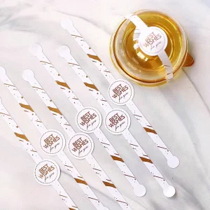 Custom Printing Dissolvable Food Labels Easy-Tear Cake Box Seal Sticker