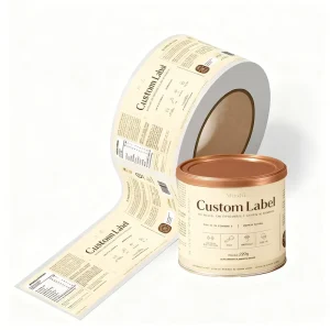 Custom Tea Tin Self-Adhesive Textured Paper Labels Metallic Gold Foil Stamping Chai Jar Stickers