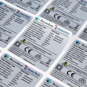Custom Waterproof PET Adhesive Sticker Roll Factory Custom Electronic and Electrical Name Label