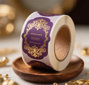Custom Waterproof Printing BOPP Cosmetics Candle Adhesive Gold Foil Sticker Gold Label Roll Custom Shape Laminate Surface Craft