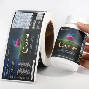 Custom Waterproof Self-Adhesive Packaging Label Roll Private Label Vitamin Supplement Labels for Medical Bottles