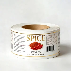 Custom Waterproof Spice and Powder Bottle Labels, Roll Format