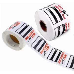 Custom Waterproof Vinyl Car Service Reminder Stickers Car Oil Change Sticker OEM Heat Sensitive Adhesive Sticker Shipping Labels