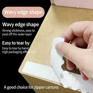 Custom Wavy Edge Tear Strip Tape for Zipper Cartons and E commerce Packaging Boxes Corrugated Carton and Mailing Box Sealing