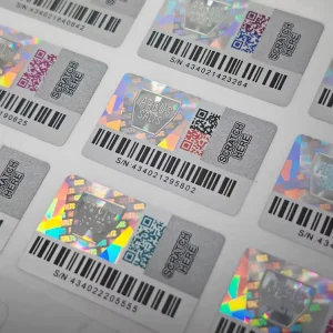Customizable Holographic Adhesive Security Material 3D Color QR Code Anti Counterfeit Laser Sticker Packaging Label
