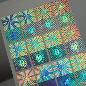 Customizable Logo Printing Laser Tags PET Rainbow Reflective Self Adhesive Warranty Holographic Label Sticker