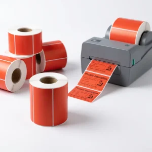 Customizable Size Color Coated Paper Self Adhesive Labels Oilproof Waterproof Coated Paper Adhesive Label for Food Labels