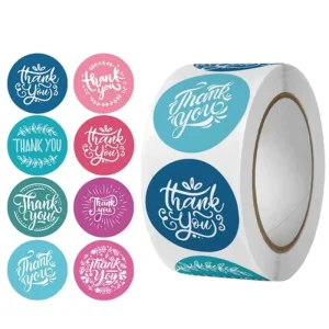 Customize Various Size And Color Label Stickers Roll Circle Products Packaging Design Vinyl Adhesive
