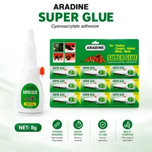Cyanoacrylate Adhesive Fast-Curing Super Glue for Plastic Wood Rubber Ceramic and Metal Repair 8 g