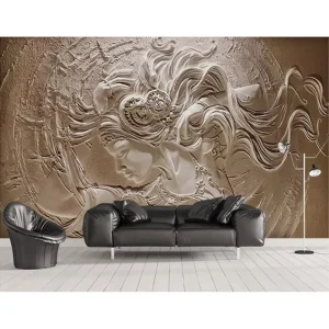 Deep-Embossed 3D Self-Adhesive Mural Wallpaper for Home