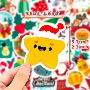 Direct From the Manufacturer Waterproof Vinyl Christmas Stickers 50 Pieces