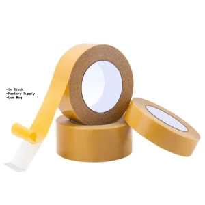 Double-Sided Grid Fiber Tape Transparent Yellow with Release Paper Liner