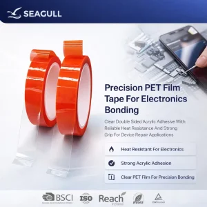 Double-Sided Transparent PET Adhesive Tape for Mobile Phone LCD and Electronic Component Mounting