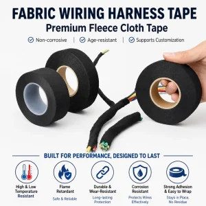 Durable Polyester PET Automotive Wiring Harness Tape Insulation Flame Retardant Wire Adhesion Tape with Wear Heat Resistant