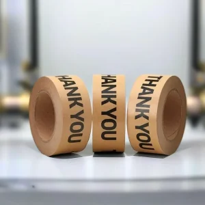 Eco Friendly Custom Kraft Paper Tape Low MOQ Self Adhesive Craft Tape with Single Sided Rubber for Carton Sealing Logo Printing