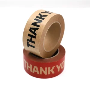 Eco Friendly Custom Logo Printed Biodegradable White Brown Self Adhesive Kraft Paper Tape for Packing Carton Sealing