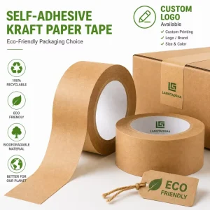 Eco Friendly Low Noise Kraft Paper Packing Tape Strong Adhesion Custom Printed Carton Sealing Tape OEM Manufacturer