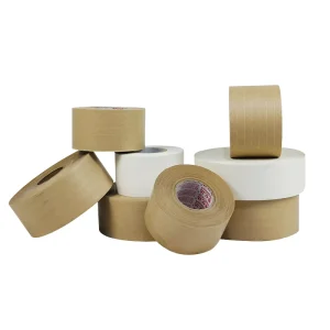 Eco Friendly Water Activated Acrylic Adhesive Single Sided Waterproof Kraft Paper Tape for Carton Sealing 100m