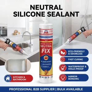 Eco friendly Odorless Neutral Industrial Grade Silicone Sealant Fast Curing Waterproof Adhesive For Construction Kitchen Mirror