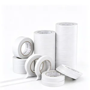 Economical High Quality White Acrylic Single Sided Self Adhesive Kraft Paper Eco Friendly Easy Tear Writable Carton Sealing Tape