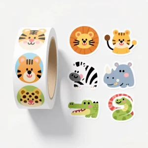Factory Customized Self adhesive Labels Children’s Animal Stickers Vinyl Printed Labels Adhesive Custom Labels