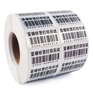 Factory Direct Sales 70mmx50mm 1000 Sheets roll Matte Silver PET Self adhesive Labels Customizable