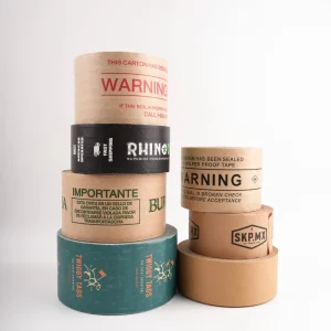 Factory Price Single Sided Water Aactivated Customized Logo Strong Flexibility Rubber Kraft Paper Tape for Carton Sealing