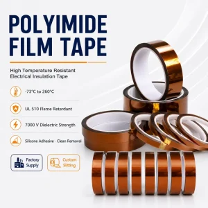 Factory Supply Polyimide Film Tape Silicone Adhesive 260C High Temperature Electrical Insulation PCB Masking