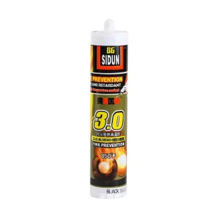 Fireproof Flame Retardant High Temperature 850°C 310ml Black Silicone Sealant