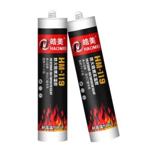 Free Sample 300ML HM 119 Weatherproof Silicone Sealant High Temperature Resistance for Fire Windows and Doors Transportation Use