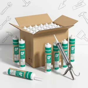 Transparent GP Silicone Sealant, Acetic-Cure Waterproof Construction Adhesive for Glass, Door and Window Sealing and Caulking