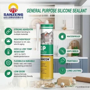 GP Weatherproof Quick-Drying Silicone Sealant Waterproof Adhesive for Construction, Transportation, and Packing