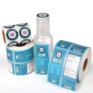Glossy Waterproof Roll Cosmetic Adhesive Labels, Bottle Packaging Stickers, Vinyl