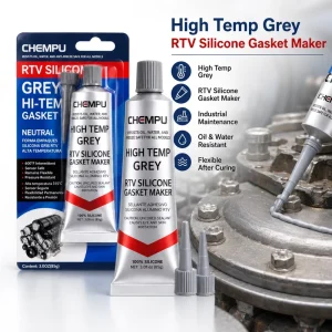 Grey RTV Silicone Adhesive Sealant Heat-Resistant Low-Odor Caulk for Shower Rooms