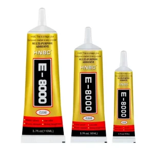 HNBC E8000 Clear Contact Phone Repair Adhesive Fibre Cloth DIY Metal Wood Glue With Precision Applicator Tip