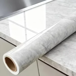 High Gloss Self Adhesive Silk Wallpaper Waterproof Moisture Proof PE Vinyl Material Peel Stick Wall Panels for Kitchen