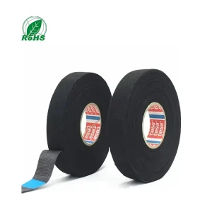 High-Heat Harness Tape 51036 Black Orange PET Cloth Rubber Adhesive Wear-Resistant Automotive Wiring Tape