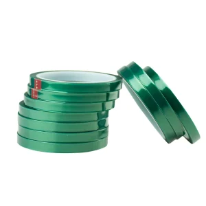 High Temperature Heat Resistant Single Sided Pressure Sensitive Silicone Adhesive Green PET Polyester Sticker Masking Tape No